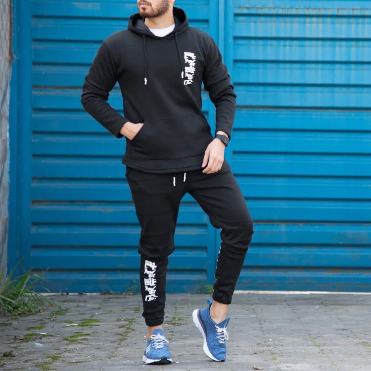 ست هودی و اسلش مشکی_کد 4099