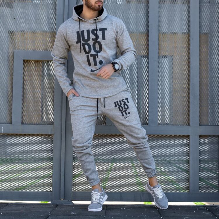 ست هودی و اسلش نایک JUST DO IT  طوسی