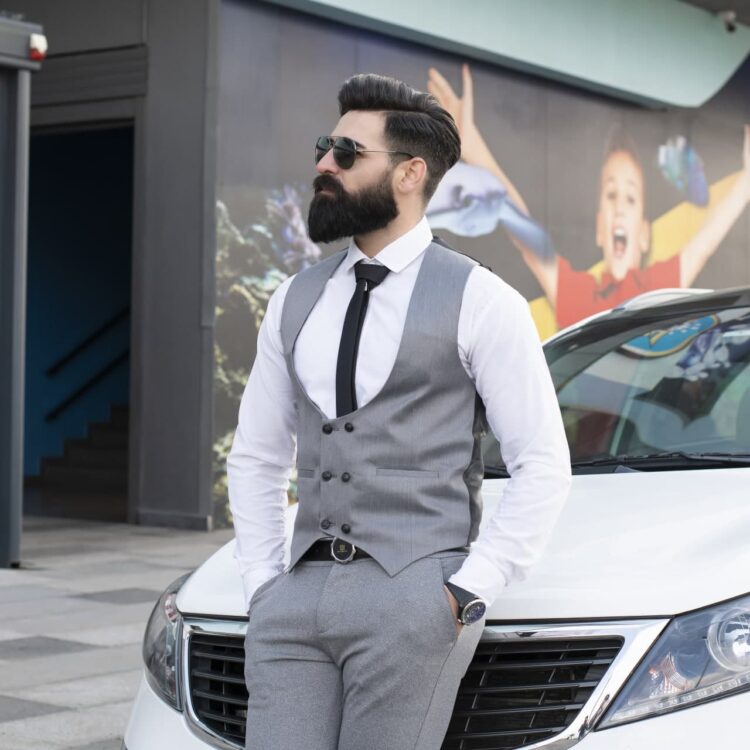 جلیقه مردانه خاکستری_کد 2289