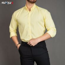 پیراهن مردانه آستین بلند R لیمویی