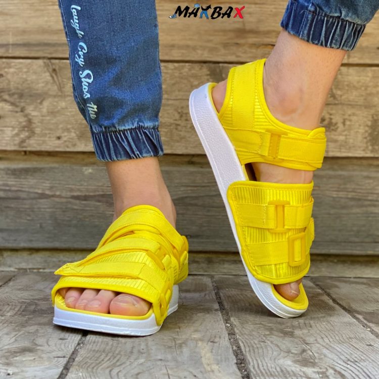 صندل مردانه آدیداس زرد کد 7540