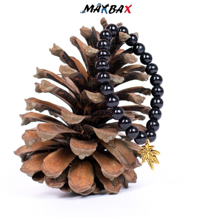 دستبند سنگی طرح برگ کد 7690