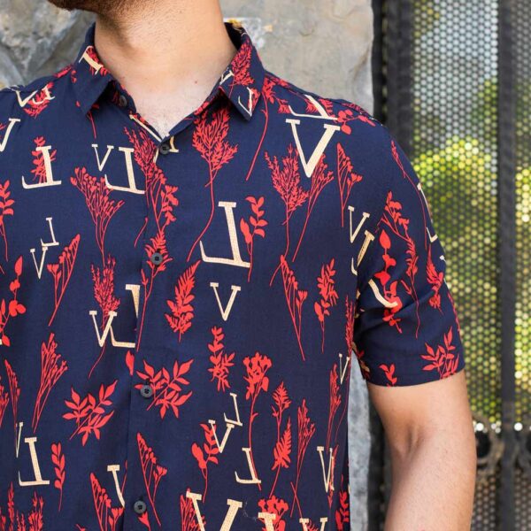 پیراهن مردانه هاوایی LV کد 8008