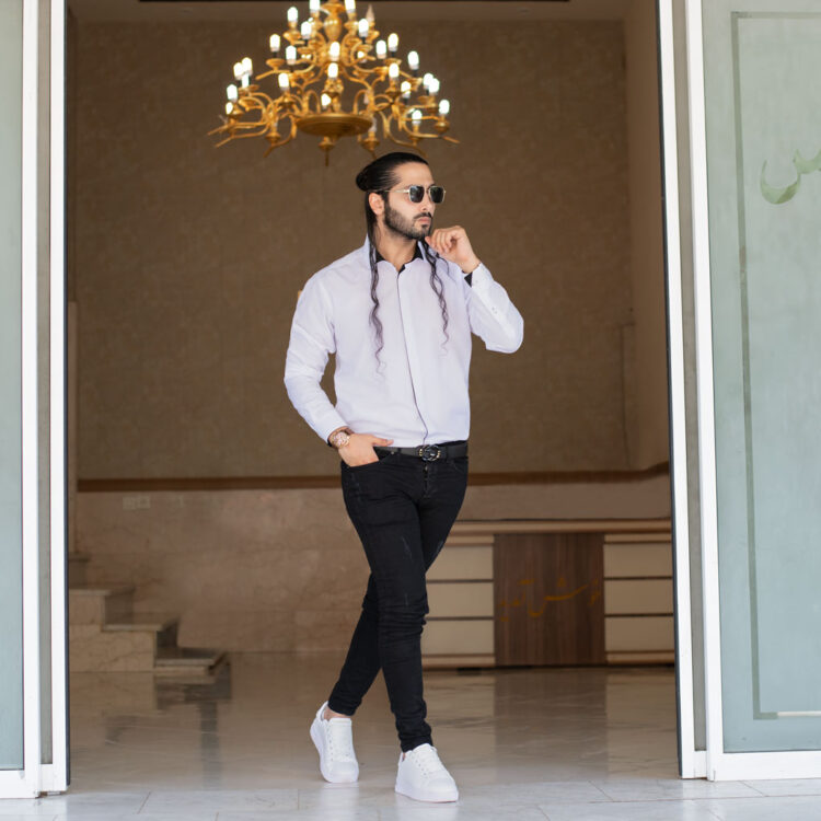 پیراهن مردانه سفید کد 7993