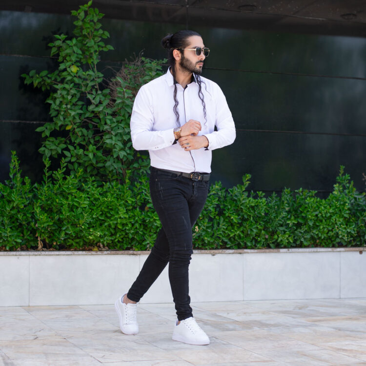 پیراهن مردانه سفید کد 7993