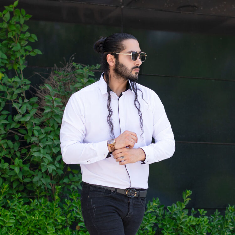 پیراهن مردانه سفید کد 7993
