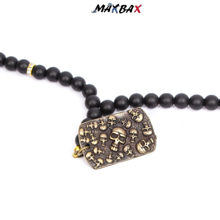 گردنبند سنگی طرح اسکلت کد 8103