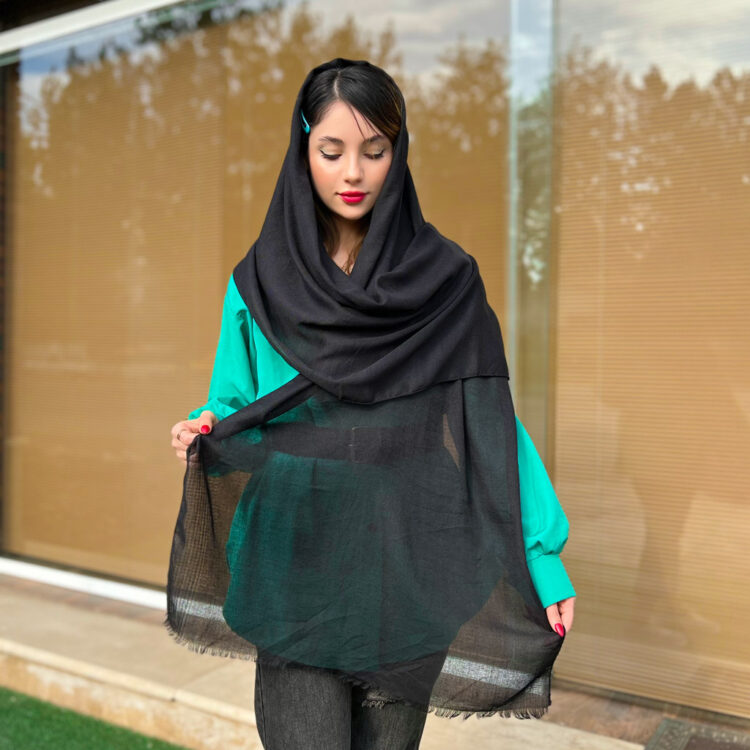 شال دخترانه مشکی کد 3095