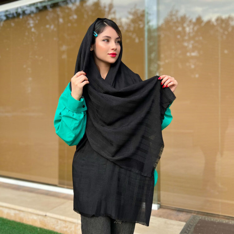 شال دخترانه مشکی کد 3098