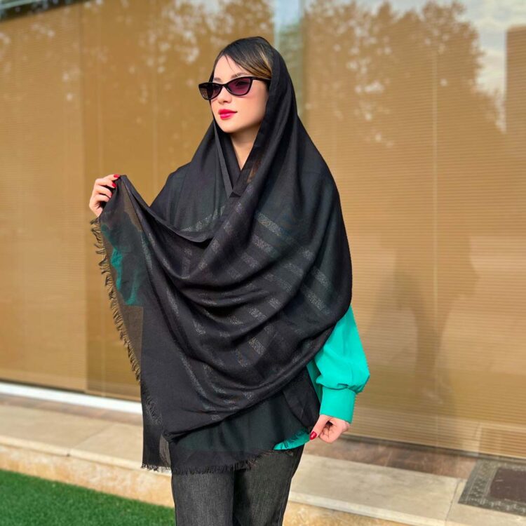 شال دخترانه مشکی کد 3099