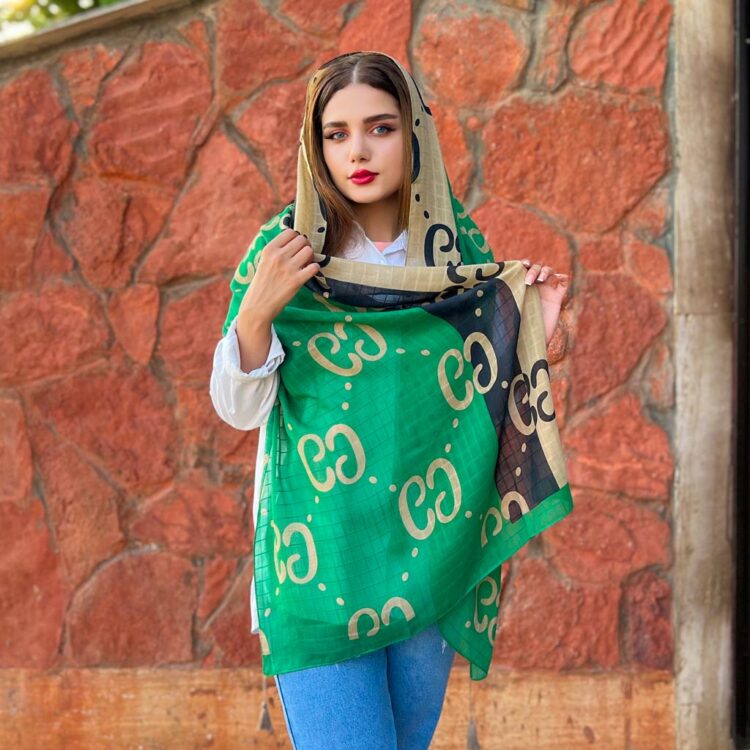 شال دخترانه GUCCI سبز کد 4002