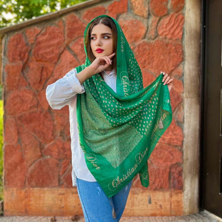 شال دخترانه DIOR سبز کد 4003