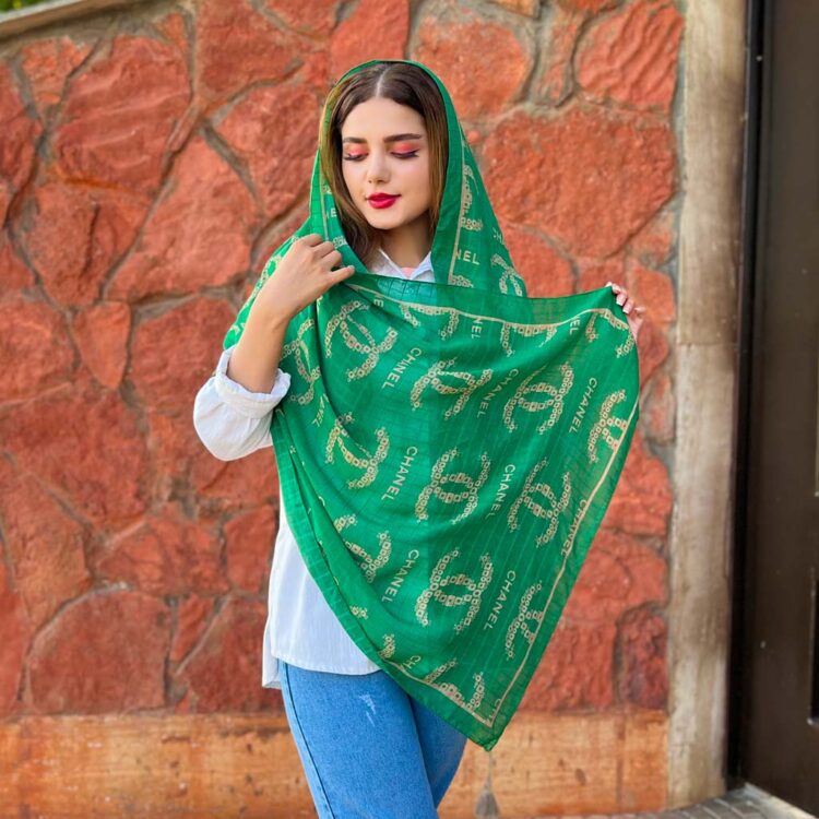 شال دخترانه CHANEL سبز کد 4001