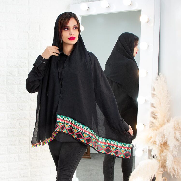 شال مشکی سنتی کد 9034
