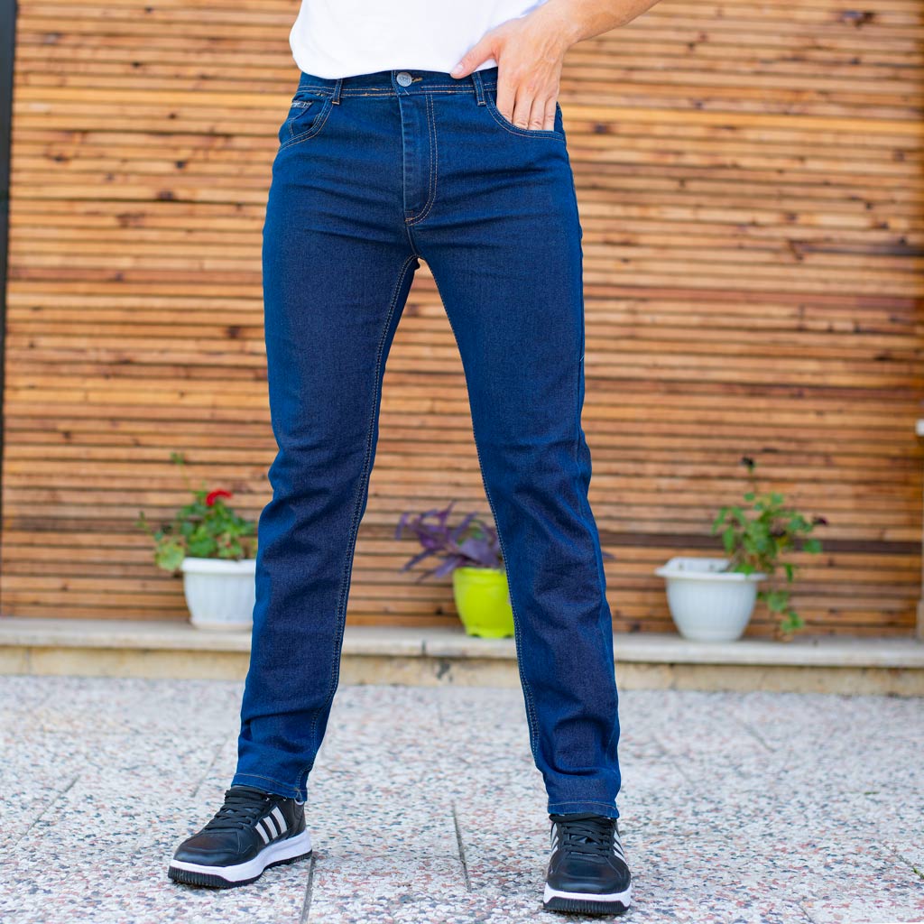 شلوار جین مردانه سایز بزرگ سرمه ای کد 8846