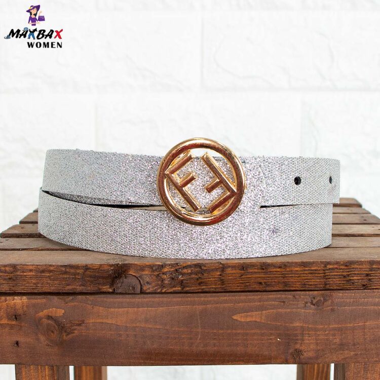کمربند دخترانه FENDI نقره ای کد 9028