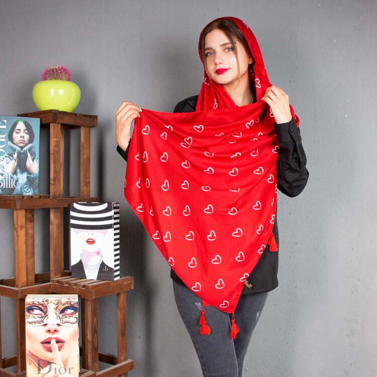 شال طرح قلب کد 9982