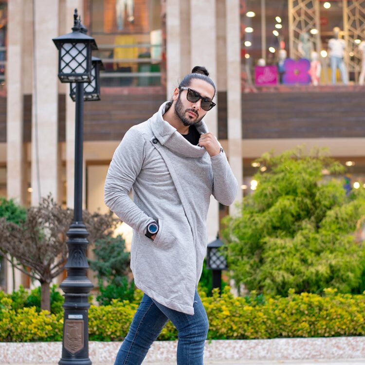 شنل مردانه طوسی کد 10211