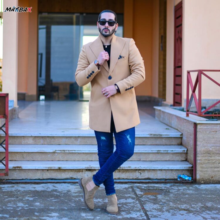 پالتو مردانه کرم کد 12068