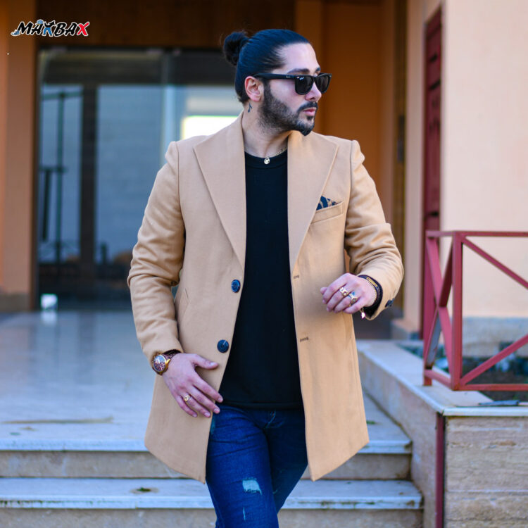 پالتو مردانه کرم کد 12068