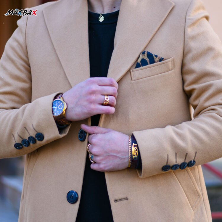 پالتو مردانه کرم کد 12068