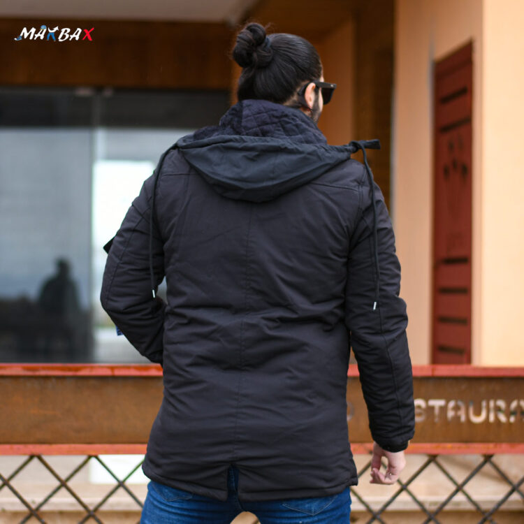 کاپشن مردانه مشکی کد 12000