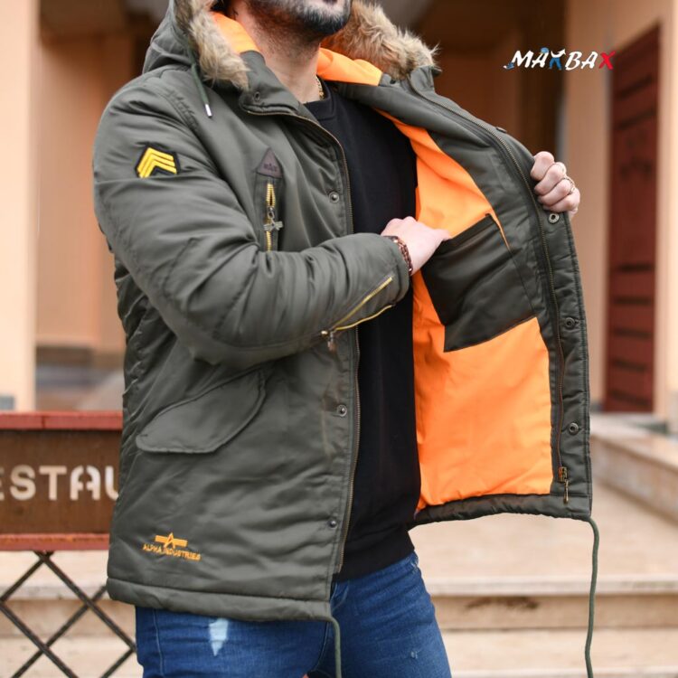 کاپشن مردانه FILA زیتونی کد 11892