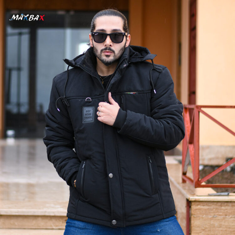 کاپشن مردانه مشکی کد 11889