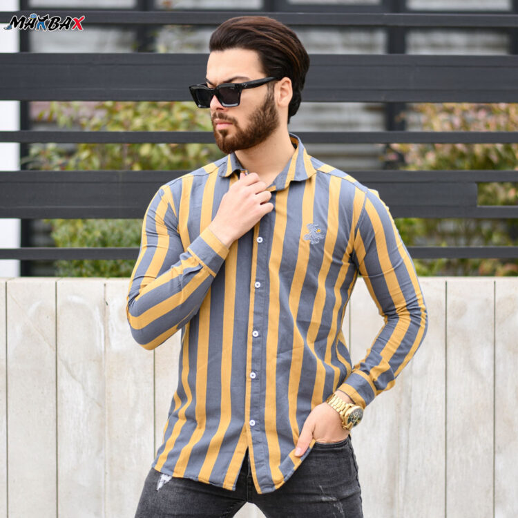 پیراهن مردانه راه راه FASHION کد 12367