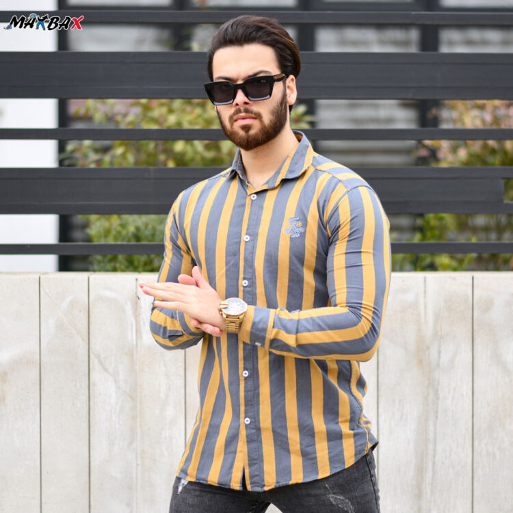 پیراهن مردانه راه راه FASHION کد 12367