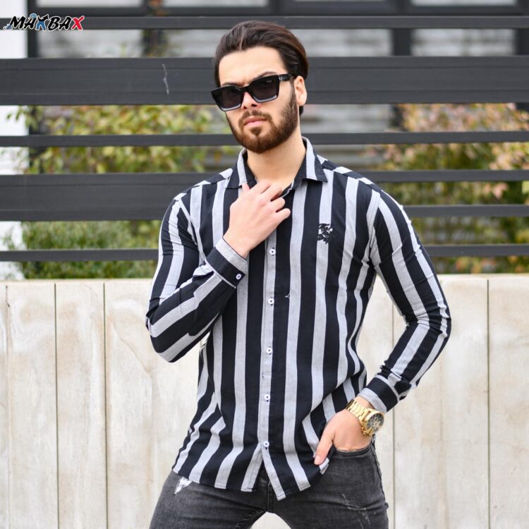 پیراهن مردانه راه راه FASHION کد 12367