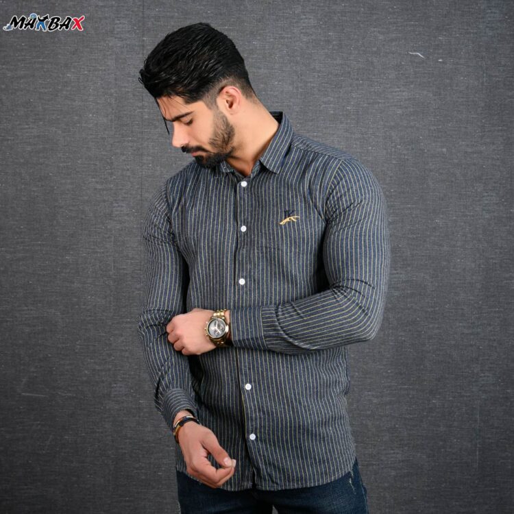پیراهن مردانه راه راه FASHION کد 12383