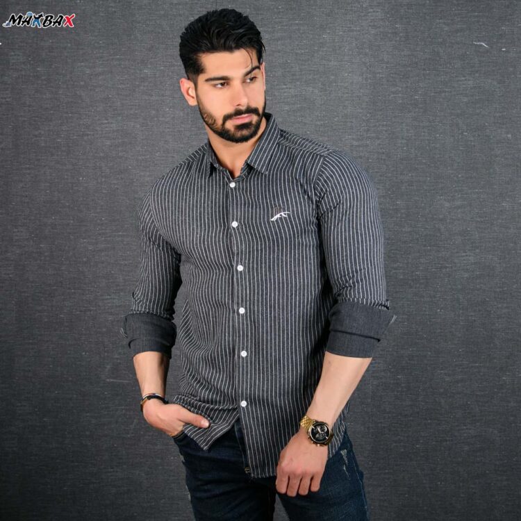 پیراهن مردانه راه راه FASHION کد 12383