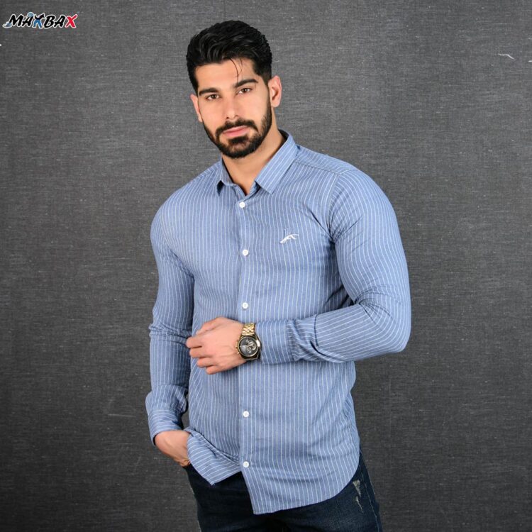 پیراهن مردانه راه راه FASHION کد 12383