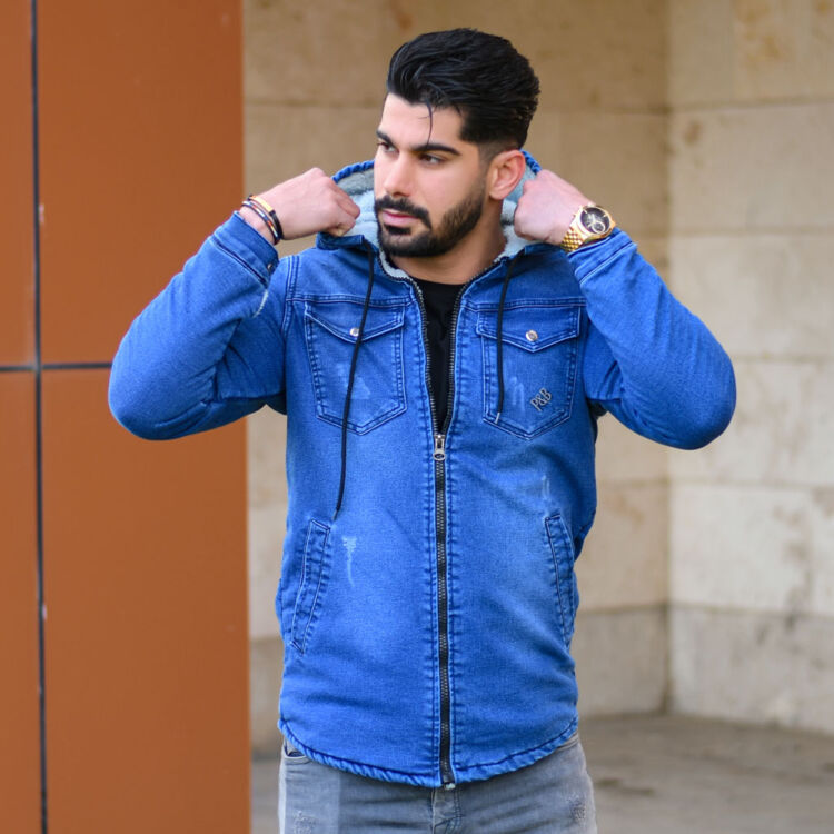 کاپشن جین کلاهدار کد 11624