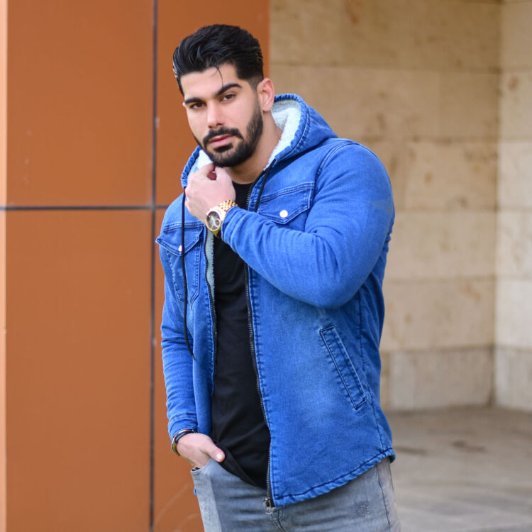 کاپشن جین کلاهدار کد 11624