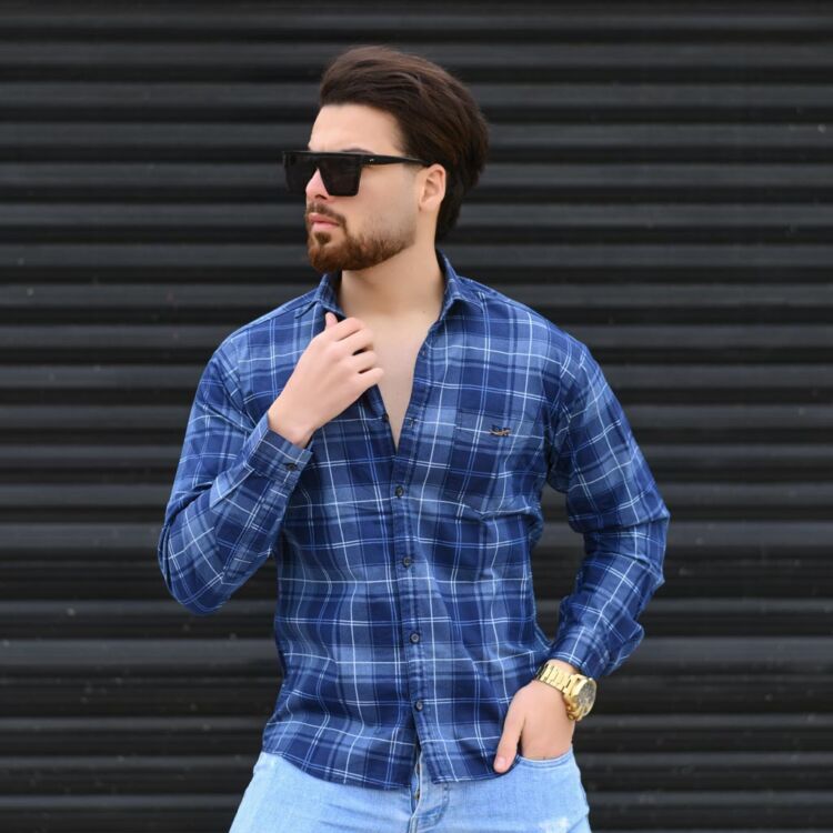 پیراهن مردانه چهارخانه کد 12658