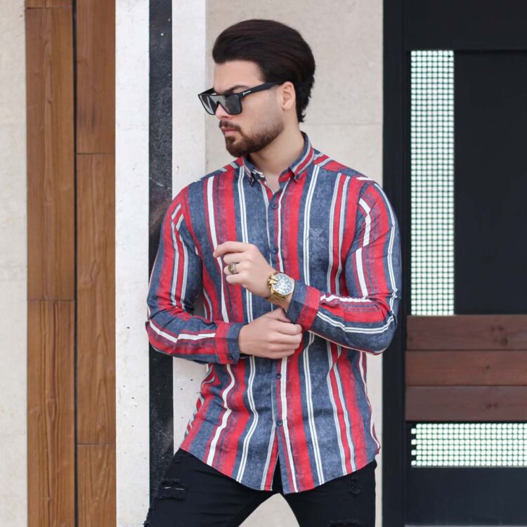پیراهن مردانه راه راه ARMANI کد 12890