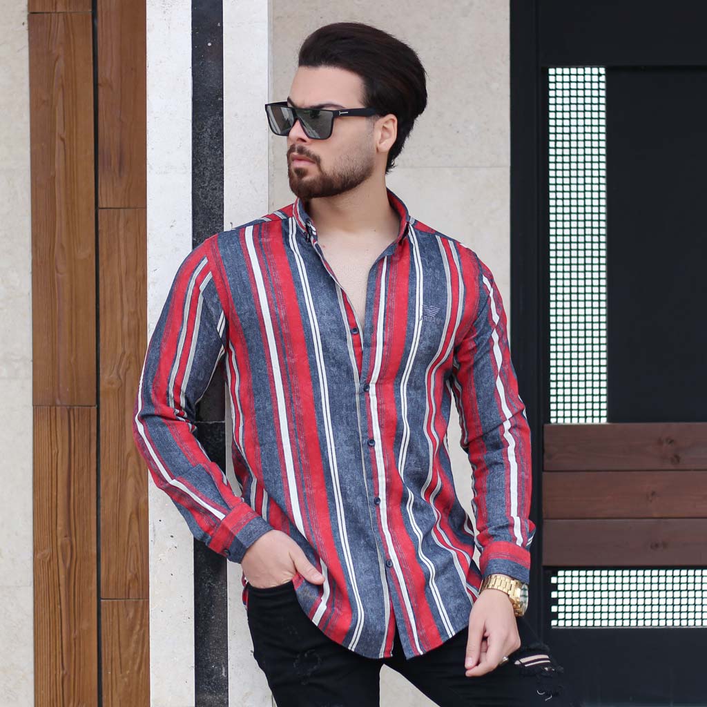 پیراهن مردانه راه راه ARMANI کد 12890