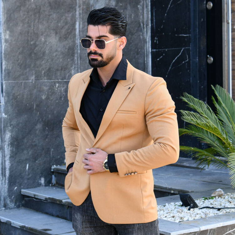تک کت مردانه GUCCI عسلی کد 13023