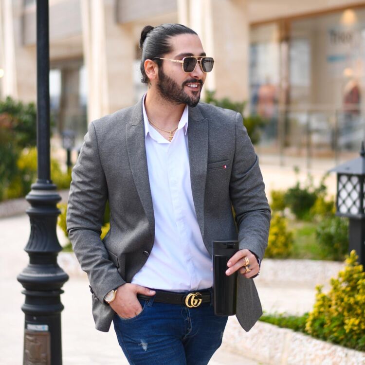 تک کت مردانه سایز بزرگ خاکستری کد 12698