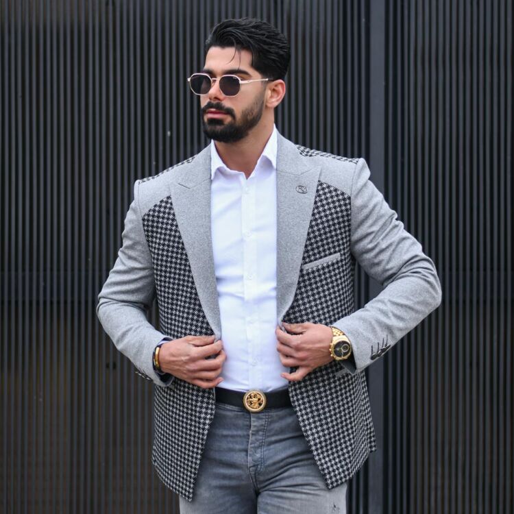 تک کت مردانه GUCCI طوسی کد 13158