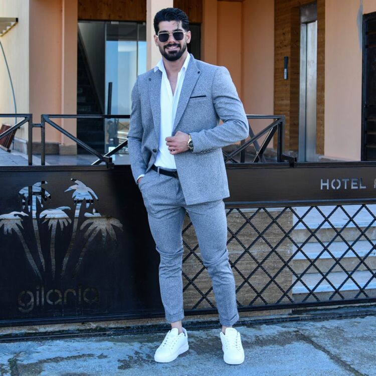 ست کت و شلوار GUCCI خاکستری کد 12974
