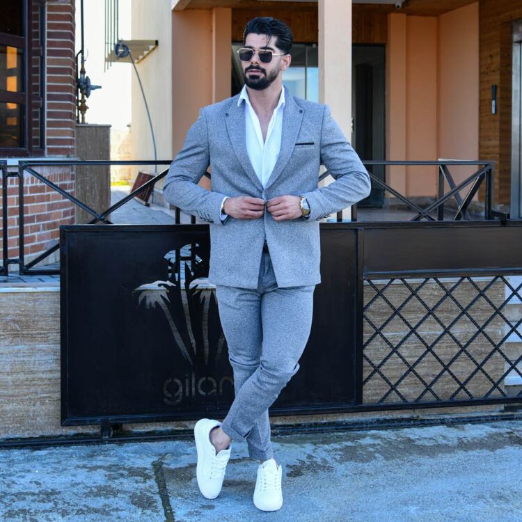 ست کت و شلوار GUCCI خاکستری کد 12974