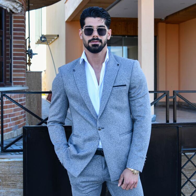 ست کت و شلوار GUCCI خاکستری کد 12974