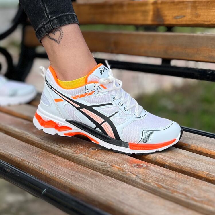 کتانی دخترانه ASICS سفید نارنجی کد 12600