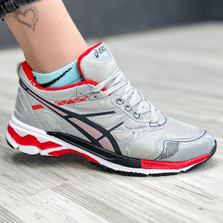 کتانی دخترانه ASICS خاکستری قرمز کد 13690