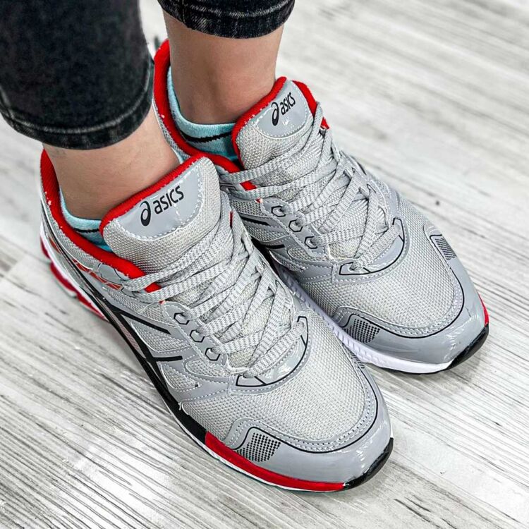کتانی دخترانه ASICS خاکستری قرمز کد 13690
