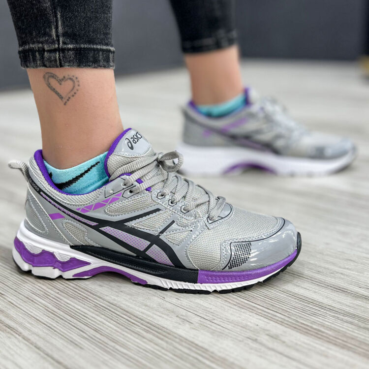 کتانی دخترانه ASICS خاکستری بنفش کد 13692