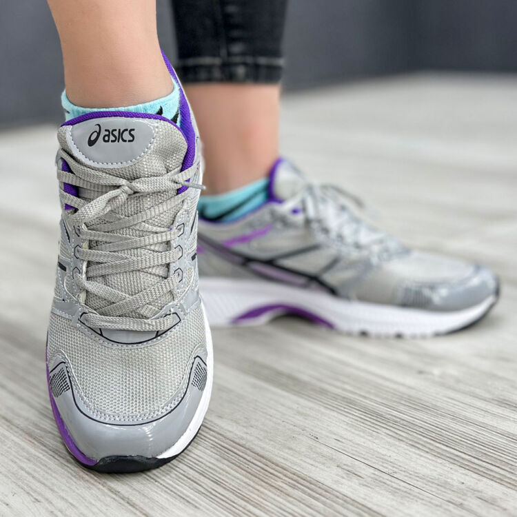 کتانی دخترانه ASICS خاکستری بنفش کد 13692